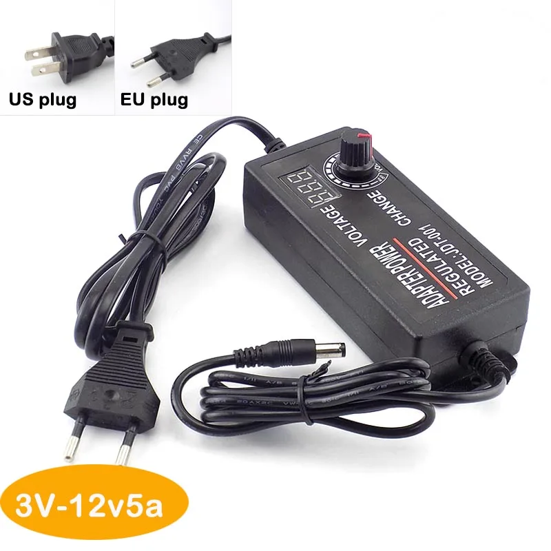 3V-12v 5A AC 100-220V к DC 3 V-12 V 3 V-24 V 9 V-24 V 2A 3A 5A адаптер питания регулируемое питание светодиодный адаптер дисплея светодиодный светильник - Цвет: 3V-12v 5A