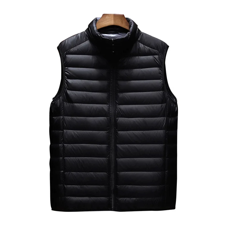 Ultralight Men's Down Vest Winter Warm White Duck Down Puffy Padded Waistcoat Basic Windproof Jacket Outwear Male Clothes