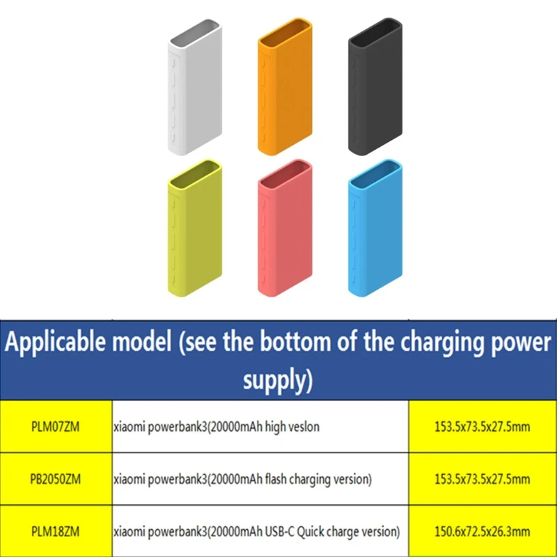 Funda de silicona para Xiaomi PLM07ZM/PB2050ZM/PLM18ZM, funda para batería externa, 20000mAh