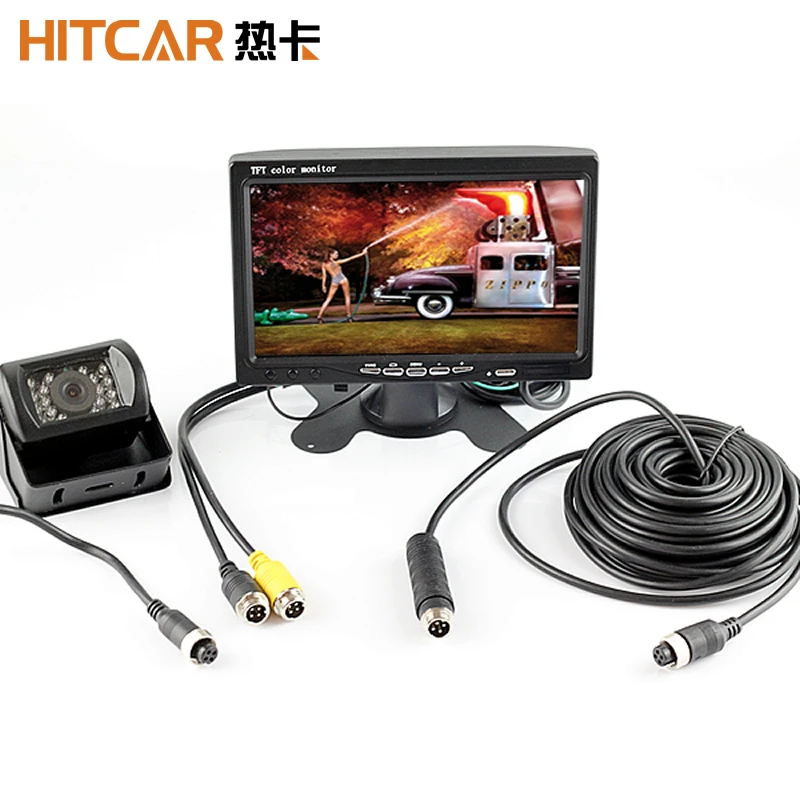 7/" TFT LCD Monitor Car Rear View System Backup Reverse Camera Night Vision Kit