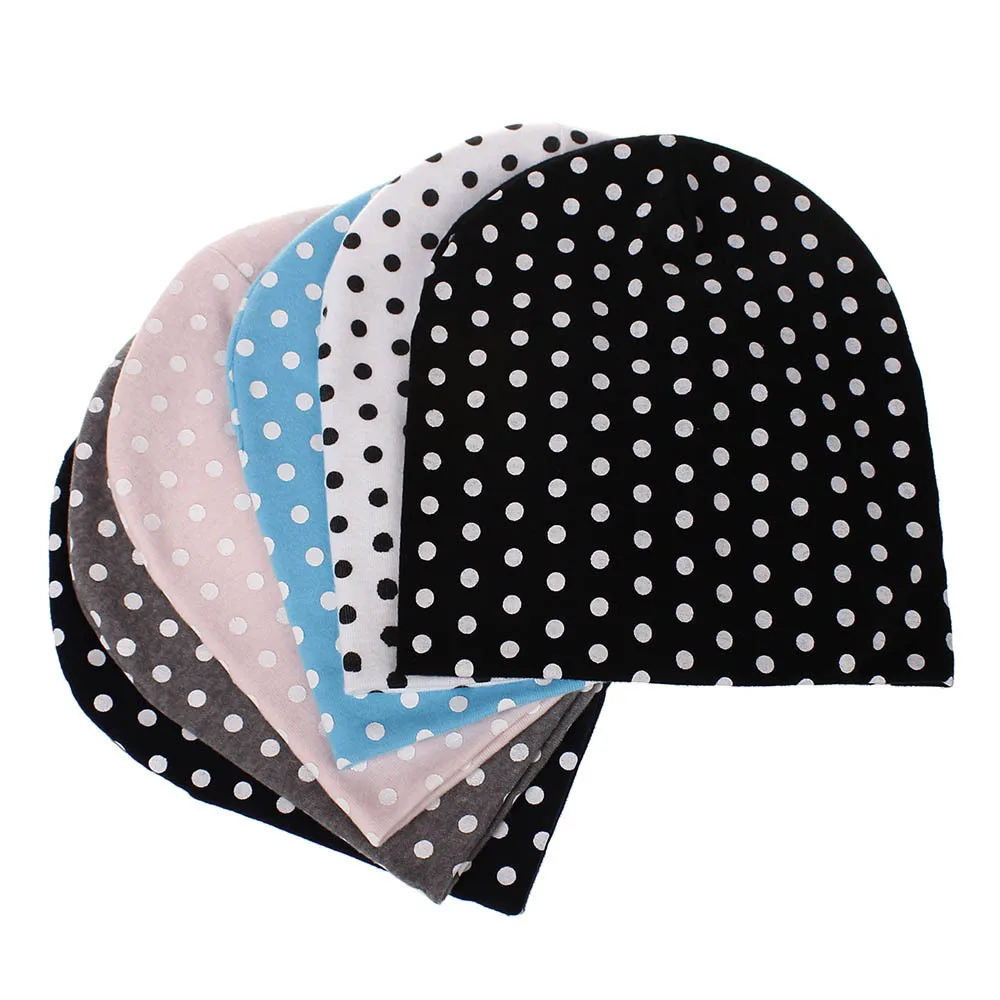Baby Dot Pullover Cap Baby Hat Knit Cotton Baby Caps For Boys Girls Spring Autumn Winter Children