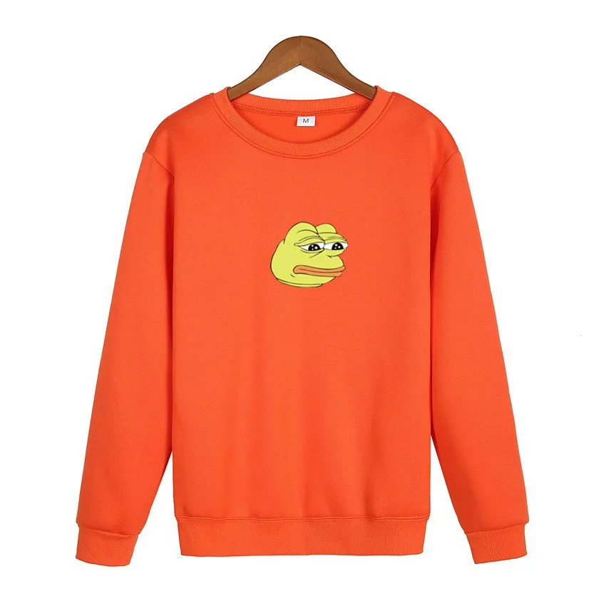 O-Neck Hoodie Sad Frog Print Mens Fashion Brand Sweatshirt Men Women Hoodie Pullover New Autumn Hip Hop Streetwear hoody