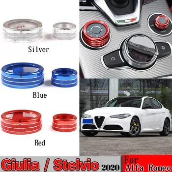 

Aluminum Alloy Center Control Multimedia Knob Ring Trim Set Interior For Alfa Romeo Giulia Stelvio 2020 Car Accessories