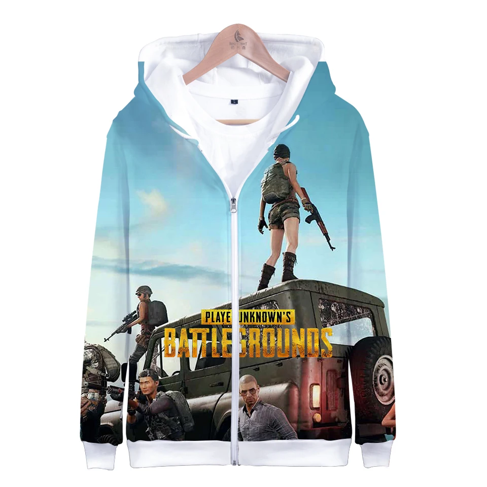 

Peculiar 3D Hoodies Men Zipper Women's Popular Harajuku Game Playerunknown's Battlegrounds Warm PUBG Humor Sweatshirts Jackets