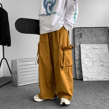 

2021 Trousers Men's Overalls Straight Tube Wide Leg Pants Solid Color Autumn Winter Fashion Loose Casual Tidal Current New Best