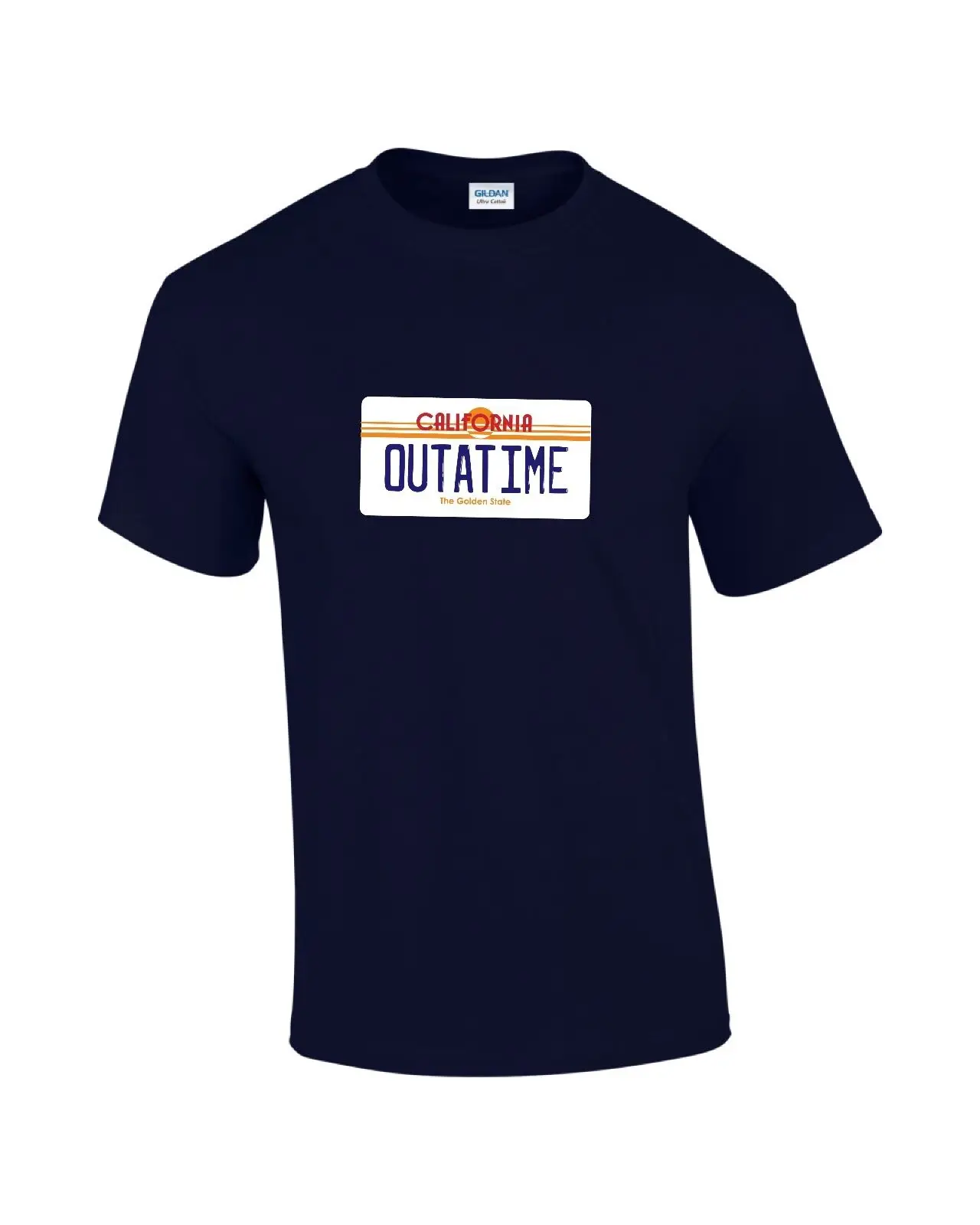 Мужская футболка Outatime с принтом номерной таблички черная модная короткими