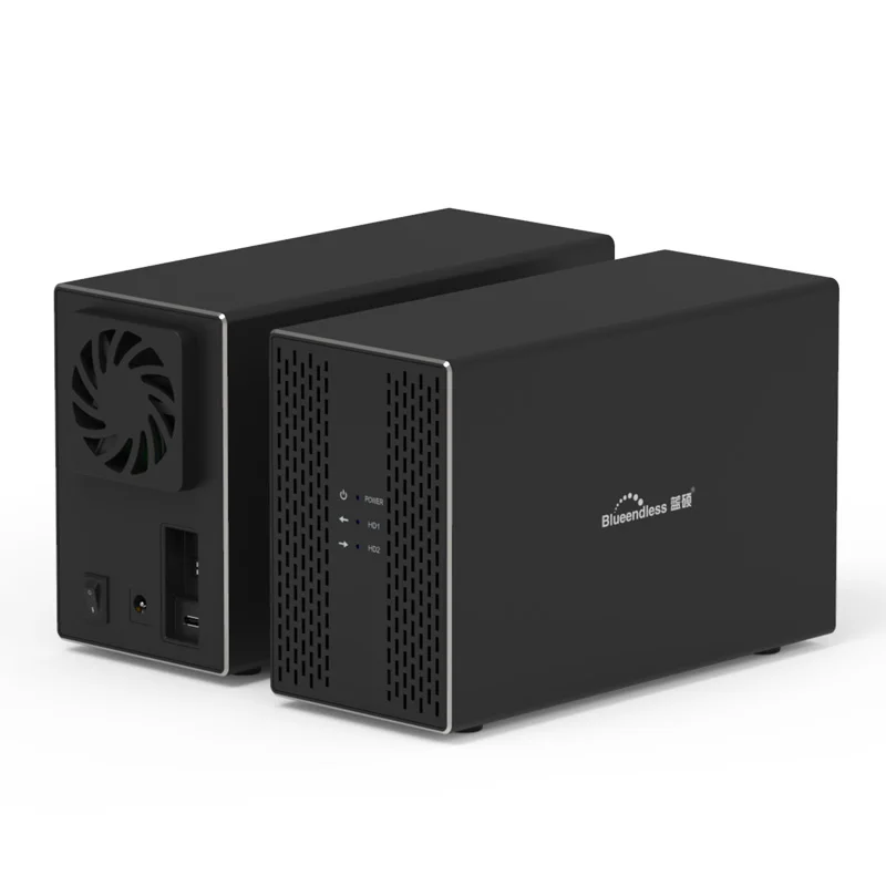Dual Bay Gabinete Hdd Externo Sata Array Gabinete com Função Raid Usb Disk Array Box 3.5 - Imagem 4