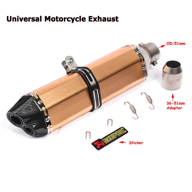470 мм Длина Универсальный мото rcycle Akrapovic выхлопной escape moto модифицированный глушитель для Ninja 300 TMAX 530 PCX150 FZ6 MT-03 Z250 R1 - Цвет: Sticker-C