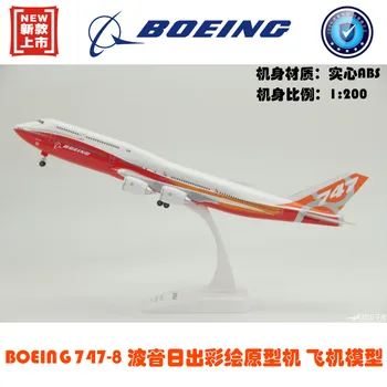 

38cm Assembly Prototype Airlines Airplane Model Prototype Boeing 747-800 Original Model Sunrise Painting 1:200 with Landing Gear