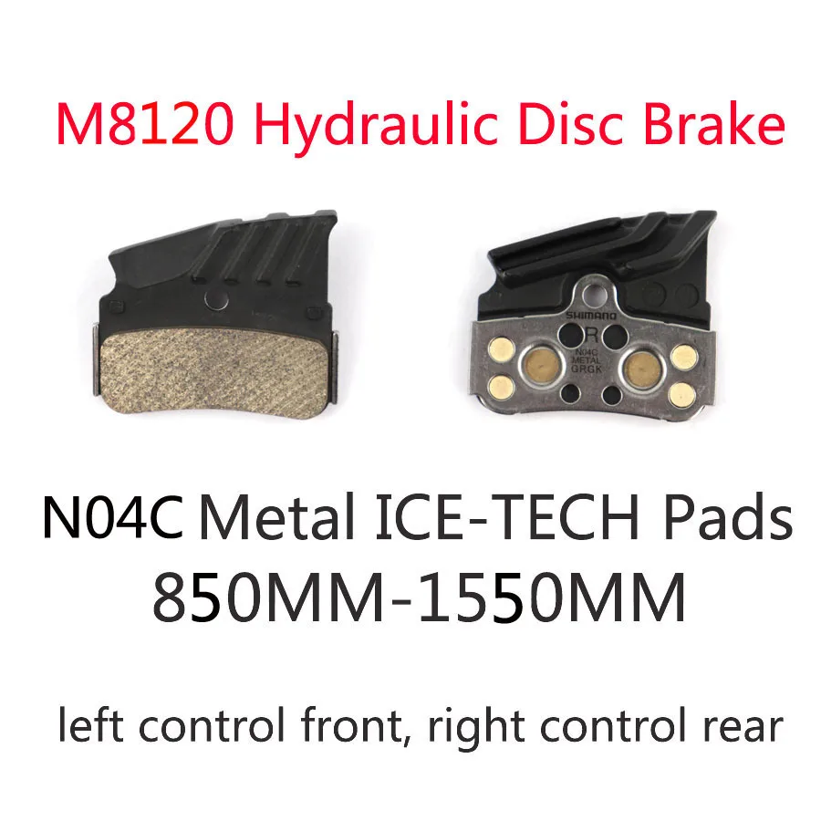 850-1550 Metal ICE SHIMANO DEORE XT M8120 M8100 тормоза 4 поршня MTB Гидравлический дисковый тормоз ICE-TECH колодки Передние Задние 850 мм/1550 мм - Цвет: 850-1550 Metal ICE