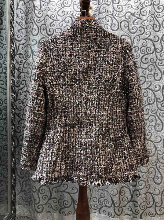 Новая осенняя и зимняя Женская шерстяная короткая куртка с v-образным вырезом и алмазной пряжкой 1027