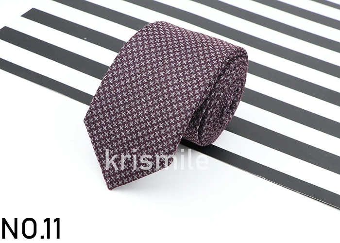 Herren-Business-Krawatte mit Diamant-Karomuster, künstliche Wolle, Baumwolle, dunkle Farbe, gestreift, schwarz, grau, für tägliches Accessoire, Paty-Geschenk – Detail 14