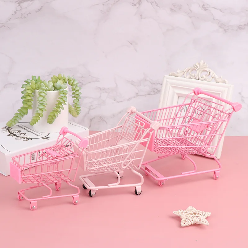 Розовая железная кукла корзина для покупок домашняя настольная ювелирных