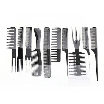 

10 Piece High Quality Hair Styling Comb Set Professional Black Brush Barbers Combs Makeup Tools Free Shipping 1.15