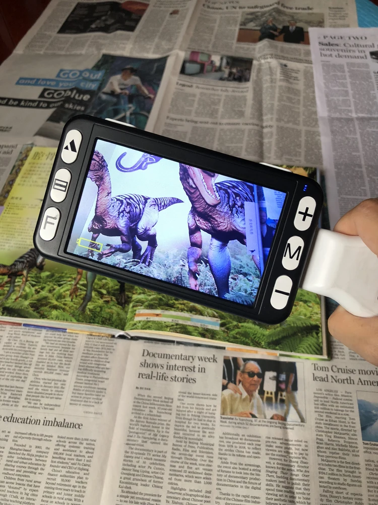 US $103.50 5inch Lcd Display Low Vision Video Magnifier Portable Reading Magnifier Electronic Reading Aid Handheld Tv Output Voice