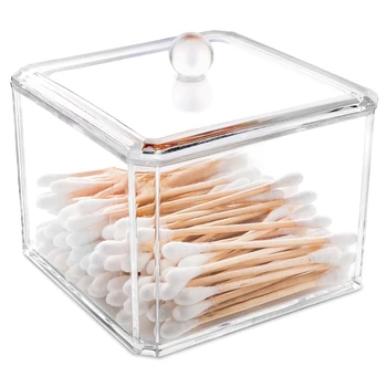 

Cotton Swab Storage Dispenser Clear Cotton Ball Swab Holder Cotton Bud Storage Box, Cosmetics Makeup Storage Holder Box Organize