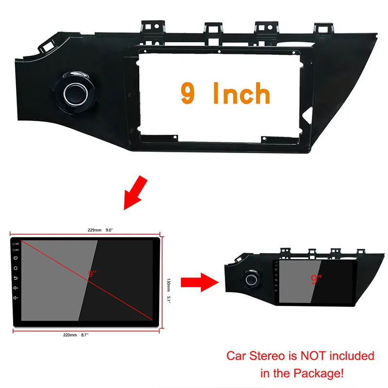 9 дюймов 2din Автомагнитола для KIA K2 RIO4+ стерео панель установка двойной Din DVD рамка для K2 RIO 4