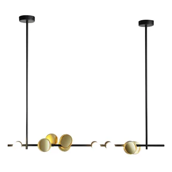 

Individuality High Quality Aluminum Acrylic Led Hanging Lamp Modern Simple Designer Dining Room Bedroom Art Strip Pendant Lights