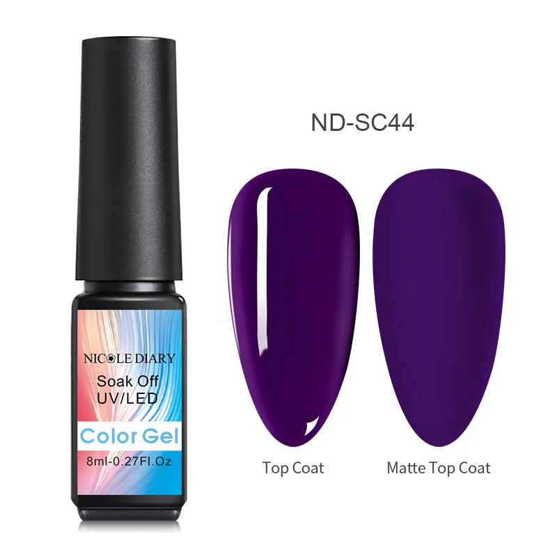 NICOLE DIARY Holo Красный Блеск УФ-гель для ногтей супер Сияющий фиолетовый УФ лак для ногтей - Цвет: ND-SC44