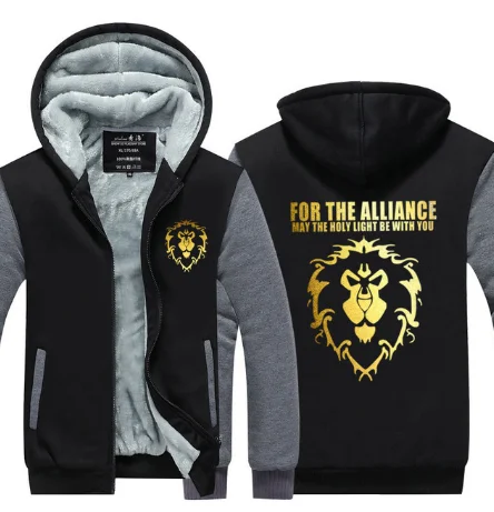 7 Новинка, зимняя теплая толстовка WOW с капюшоном, игра Dota 2, пальто ALLIANCE& Horde, куртка, пальто для мужчин, толстый флис, на молнии, светящиеся, WOW, толстовки f - Цвет: 7
