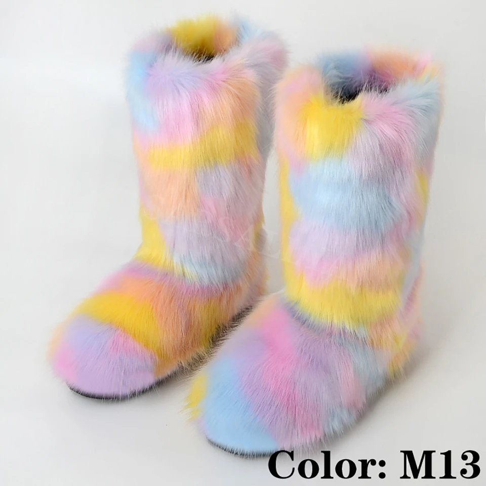 faux fur winter boots womens