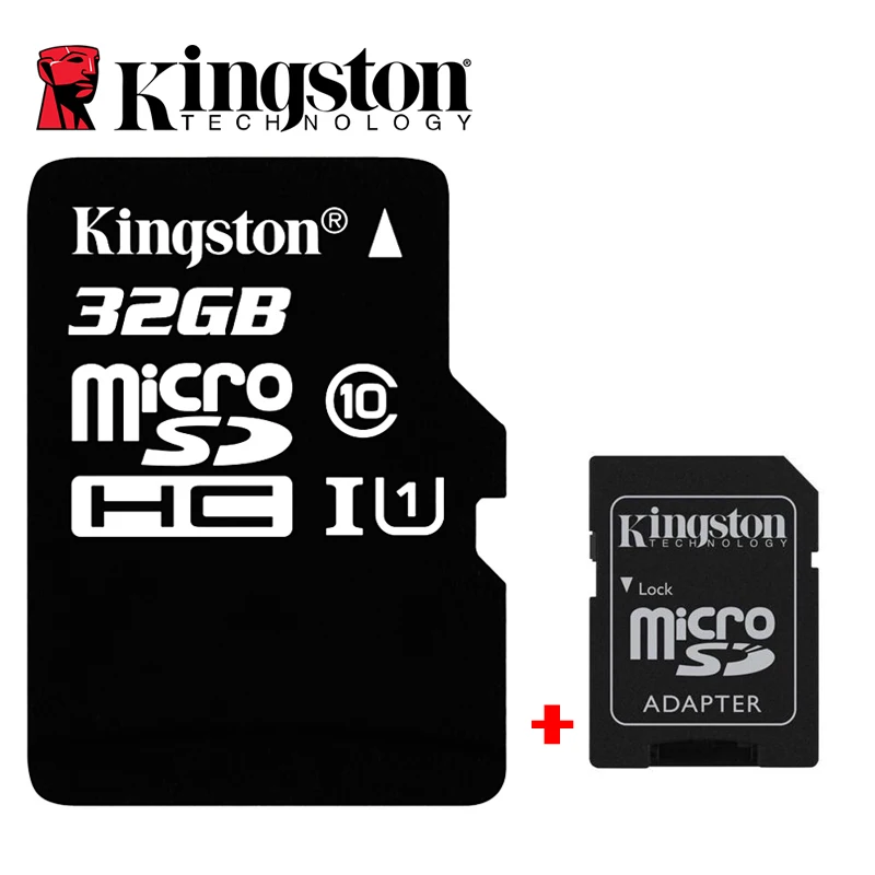 Kingston Class 10, карта памяти, SD, 16 ГБ, 32 ГБ, 64 ГБ, 128 ГБ, 256 ГБ, Micro Card, Mini SD карта, C4, 8 ГБ, SDHC, SDXC, TF карта для смартфонов - Емкость: 32GB with adapter