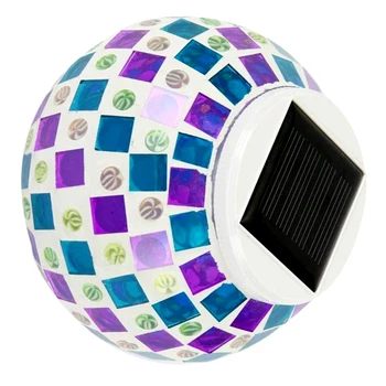 

Colorful Mosaic Glass Ball LED Solar Garden Lights Outdoor Garden Yard Balcony Lamps Party Decoration Adjust Lighting