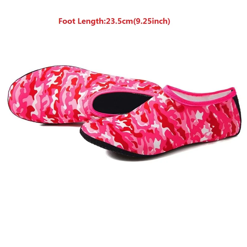 Camouflage Red L Женские, мужские, летние, для йоги, спорта, пляжа, водонепроницаемая обувь, камуфляж, принт, дайвинг, подводное плавание, Аква носки, для плавания, быстросохнущие, босиком Тапочки - Цвет: Camouflage Red L