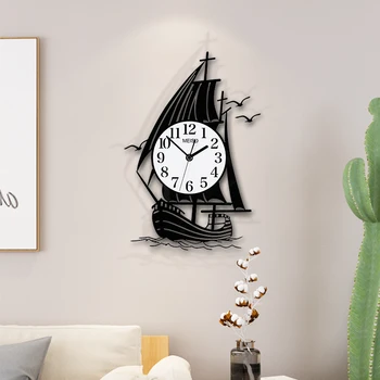 

Large Ride wind and waves Silent Quartz Wall Clock Cooper Modern Design Hanging Wall Clocks Watch Home Living Room Decoration