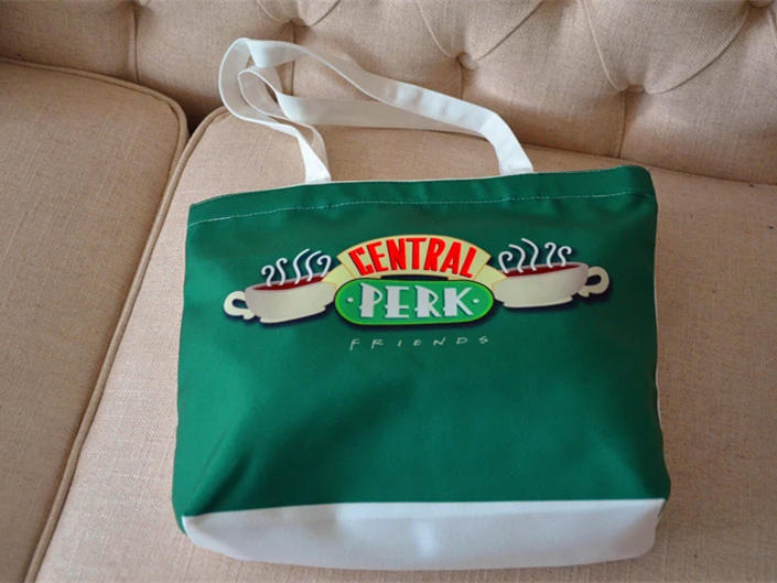 Бежевый Друзей Central perk зеленого цвета модные женские туфли сумки для девочек Книга чехол для телефона сумка - Цвет: Бежевый
