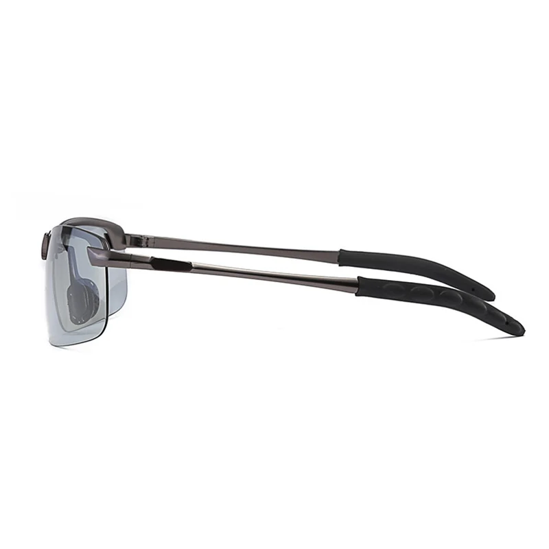 

Polarized Semi-Rimless Sunglasses Driver Riding Goggle Chameleon Change Color Glasses ENA88