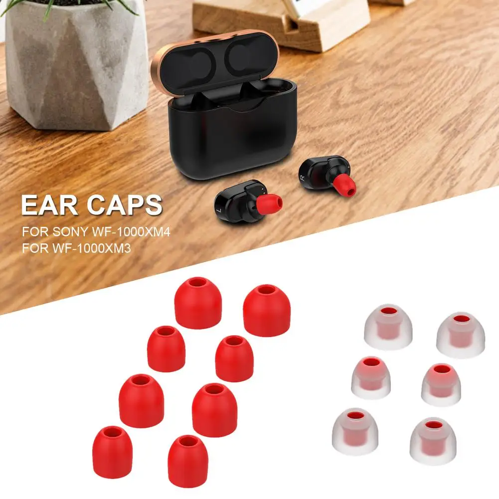 Soft Silicone Ear Caps Tips Replacement for Sony WF-1000XM4 for Sony WF-1000XM3 Bluetooth-compatible Earphones Ear Cap Accessory