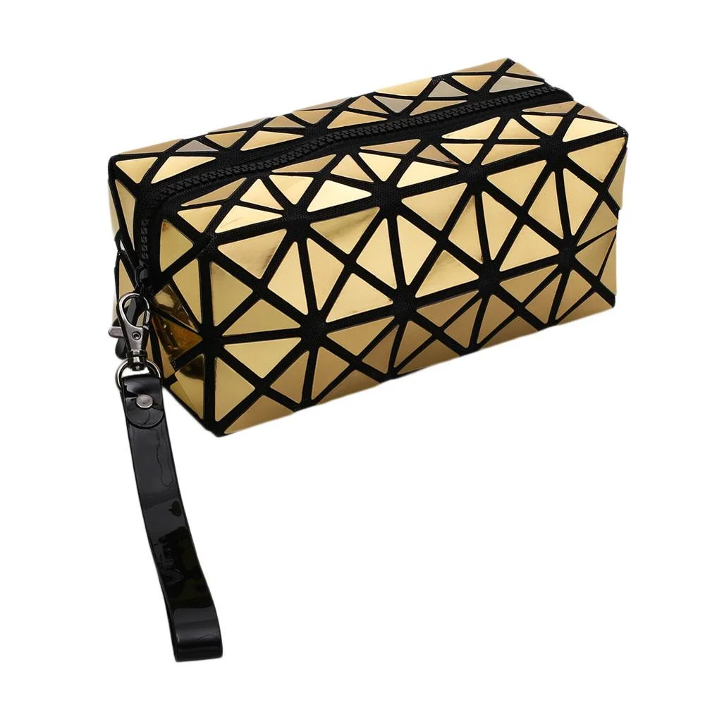 Rectangular diamond folding laser women's Cosmetic Bag