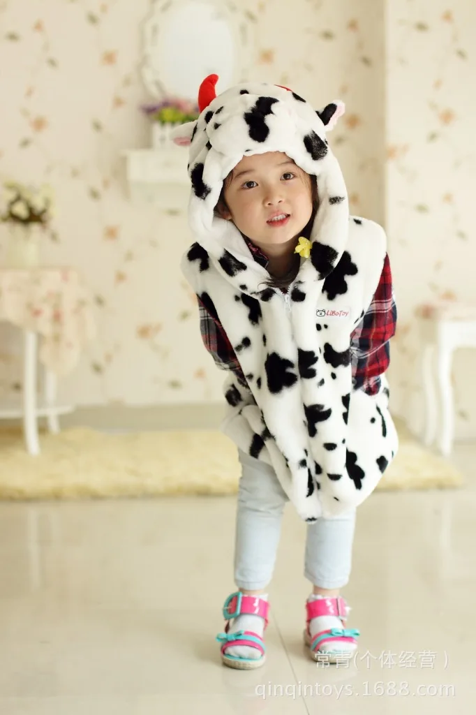 

Cow Cartoon Waistcoat Cow Vest Performance Props CHILDREN'S DAY Good Gift Autumn And Winter Warm