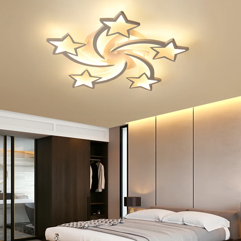 LED Fashion Simple Modern Warm Romantic Main Bedroom Wedding Room Living Room Studio Creative Meteor Ceiling Light