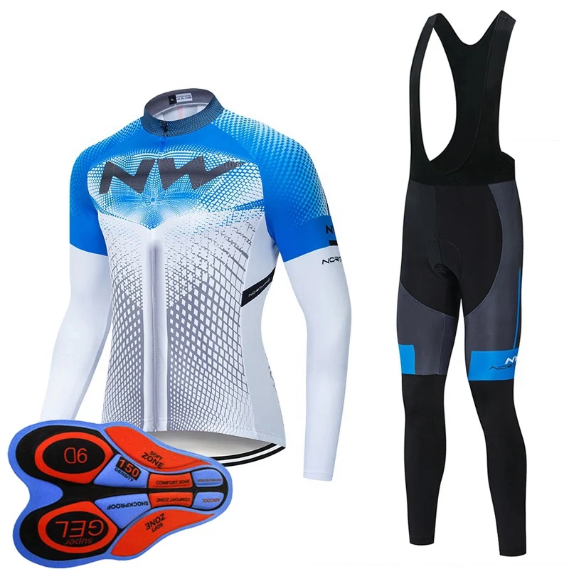 Northwave Breathable Cycling Clothes Set men Long Sleeve Summer Jersey men suit outdoor sportful bike MTB clothing paded S44