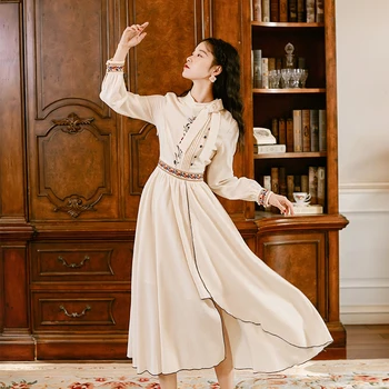 

Vintage Women dress Embroidery Price ( 140) Dresses Rice White 8909