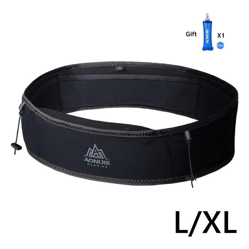 Black LXL Aonijie, сумка для бега со шлейфом, с 250 мл, мягкая фляжка для воды, для улицы, портативная, Ультралегкая, для кемпинга, походов, марафона, W938S - Цвет: Black LXL