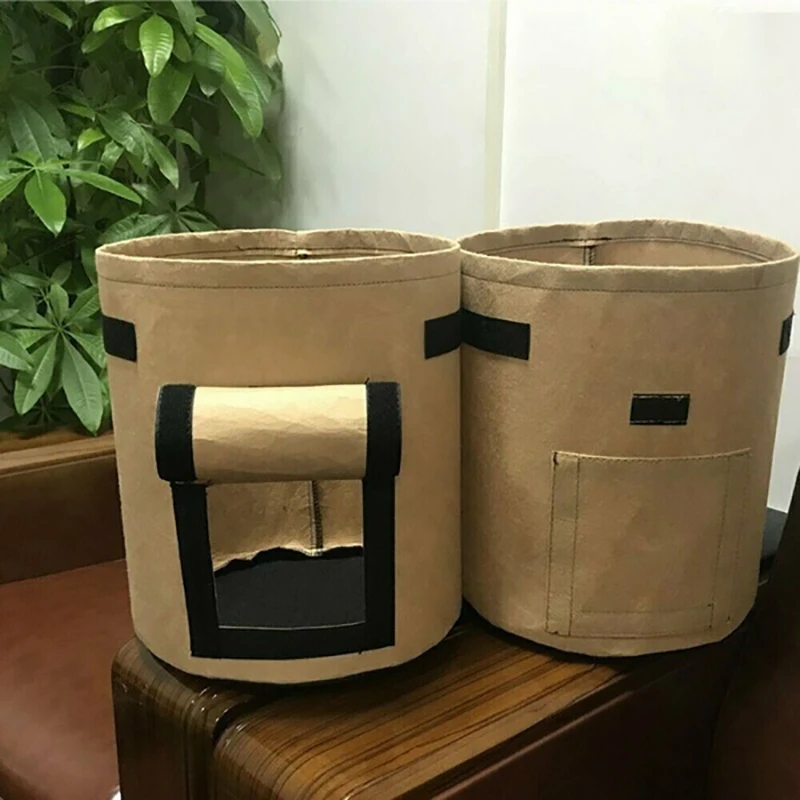 DIY картофель посадки ведро выращивание картофеля мешок питомник Томатный завод Войлок выращивать цветок ткань растение горшок нетканые пакеты для рассады - Цвет: beige S