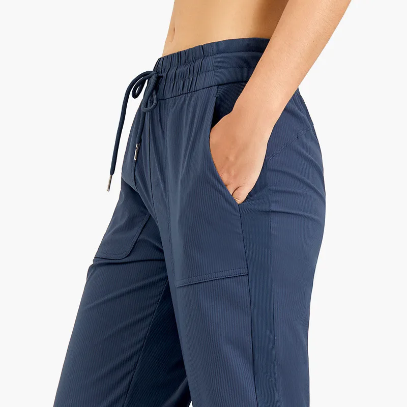 Women Sports Pants Fitness Yoga Legging Loose Running Athletic Clothe Casual Jogging Drawstring Feet Loose Trousers With Pockets