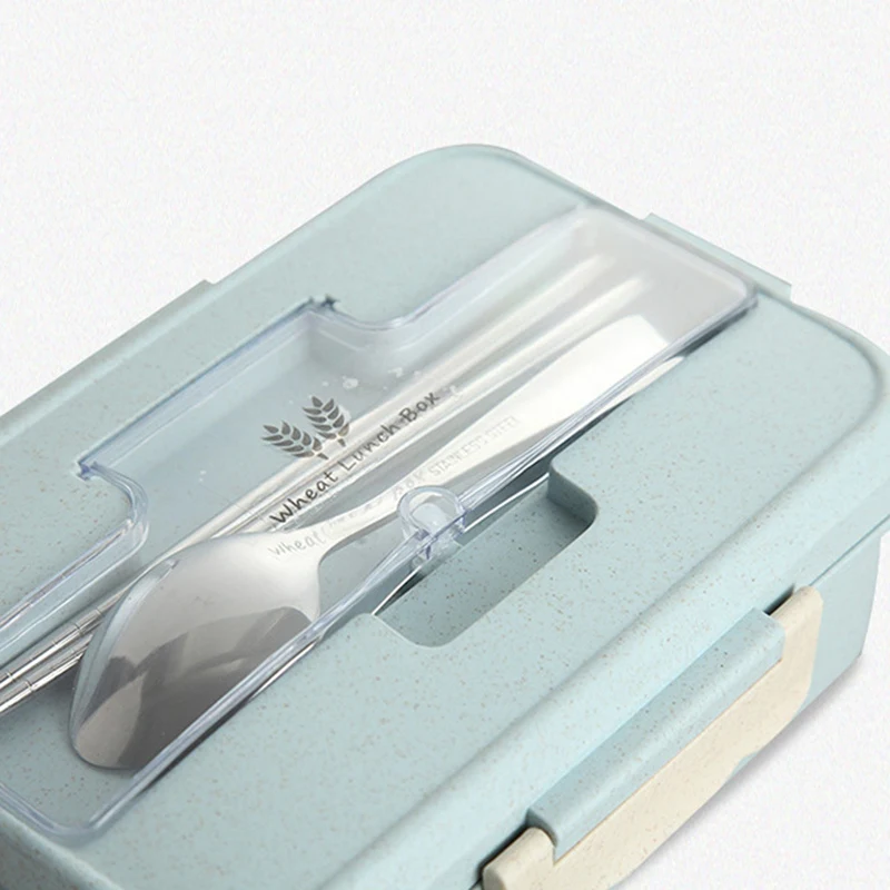 Microwave Lunch Box Wheat Straw Dinnerware Food Storage Container Children Kids School Office Portable Bento Box
