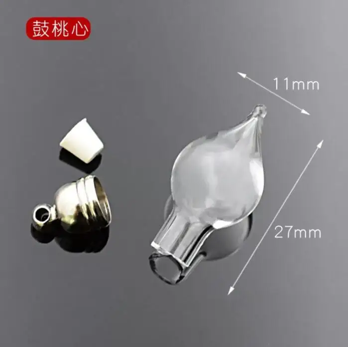 8pcs 5mm mix shape glass Vial Pendant metal cap rubber plug mini glass charm bottle miniature vials jewelry necklace glass bottles mini glass bottles