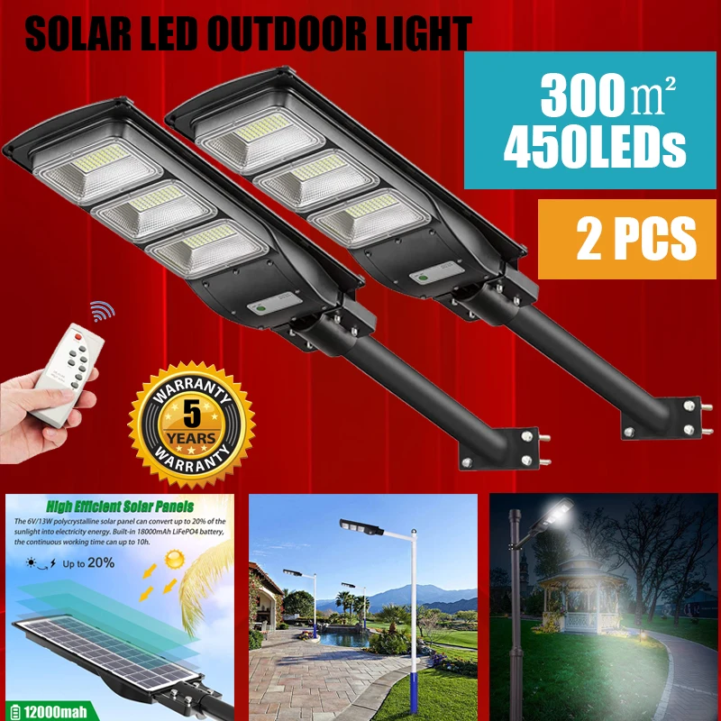 Solar Street outdoor Light  lamp Panel  With Remote Control And Human Body Induction Light Control Suitable For Garden Payground solar powered fairy lights Solar Lamps