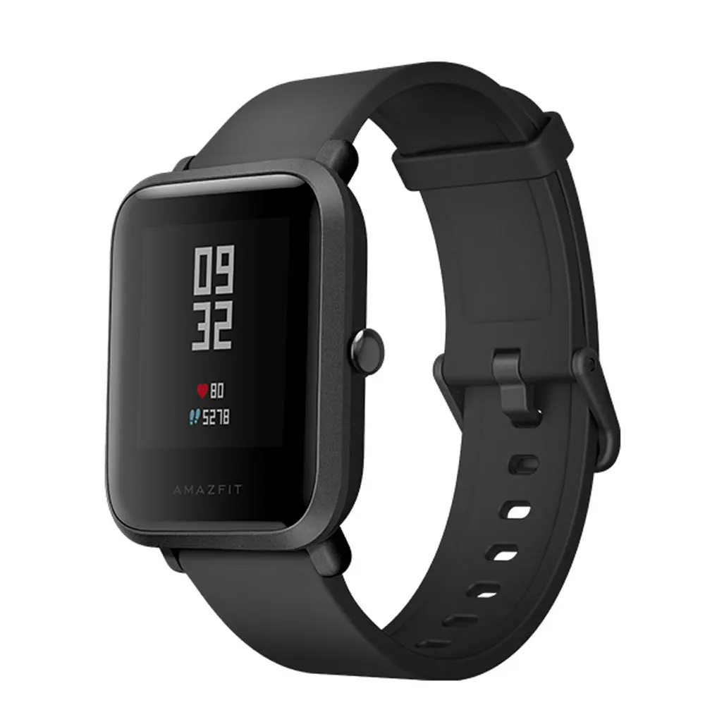 Black. Смарт-часы Amazfit Bip на английском языке Huami, gps, умные часы, Android iOS, монитор сердечного ритма, 45 дней, срок службы батареи IP68 - Цвет: Black.
