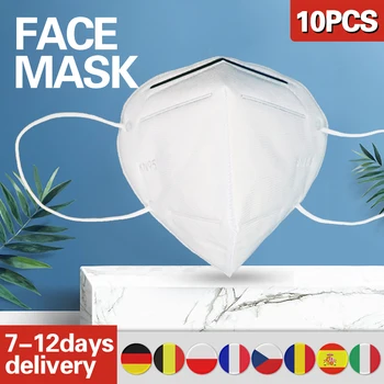 

10pcs Disposable Mouth Face Mask 4-Ply Meltblown Cloth Soft Breathing Face Mask Breathable Masks Elastic Earloop Filter Mask