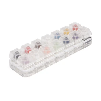 

14 Key Caps Testing Tool Kailh Box Switches Keyboard Tester Kit Clear Keycaps Sampler PCB Mechanical Keyboard