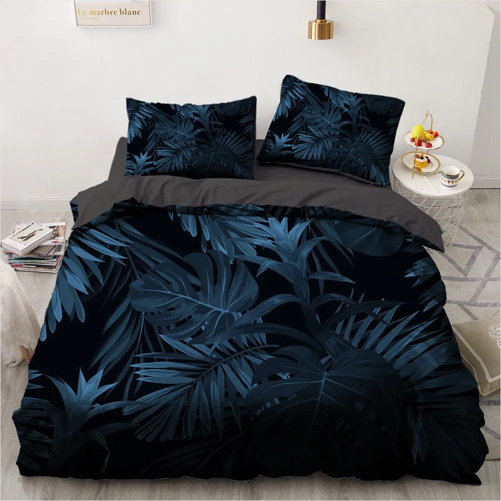 3D Plant Bedding Sets Quilt Covers Nordic Flower Duvet Cover Bedclothes King Queen Full Home Textile Bed Linens Pillow Shams 