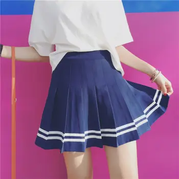 

Preppy Style High Waist Mini Skirt Summer Student Pleated Skirts Women Sweet Skirt