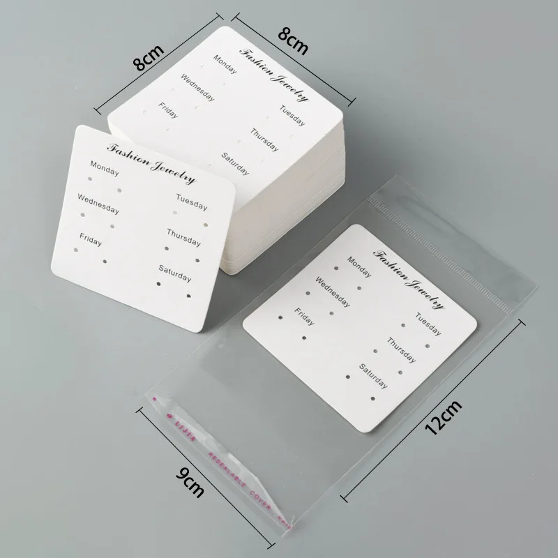 30pcs Earrings Paper Card for Bracelet Necklace Hairband Ear Studs DIY Jewelry Display Package Card Handmade 5x5/6x6/5x9/8x8cm