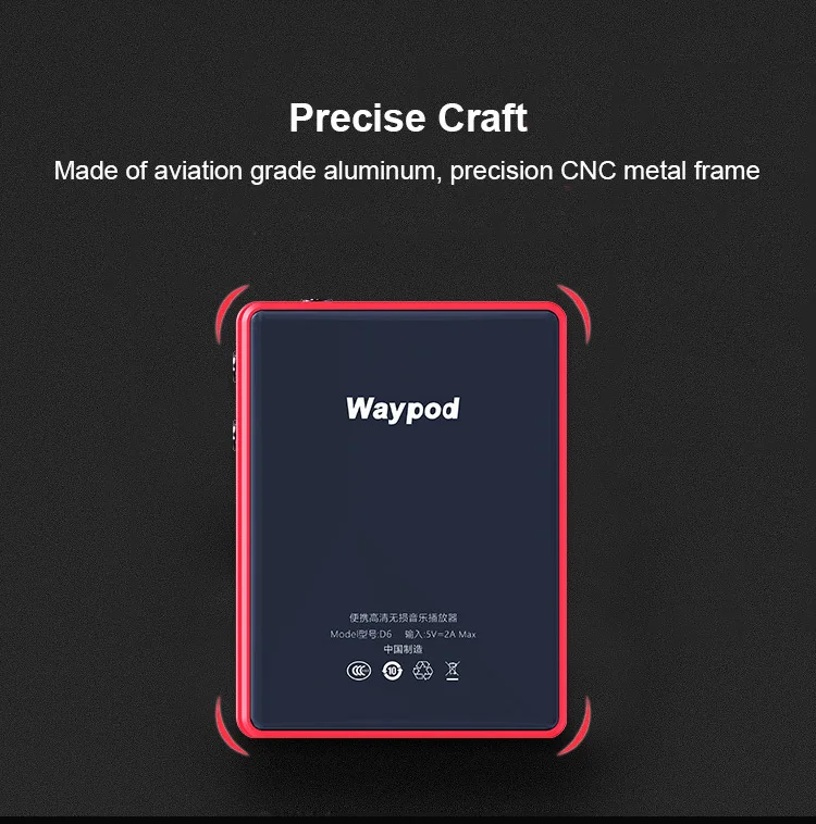 AK новейший Waypod D6 ESS9118 DAC портативный музыкальный плеер без потерь мини Hi-Res HIFI DAP MP3 DSD256 для бега спорта NiNTAUS X10